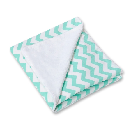 Wendbare Babyautositzdecke - Mint Chevron